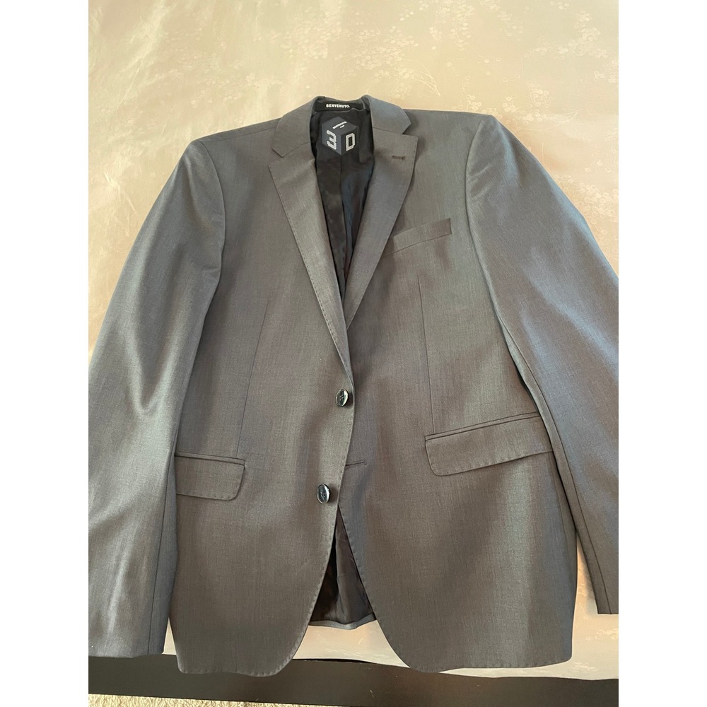 Benvenuto Black 3D Suit 38R Gray Fabio Pants 32x31 2 pc suit WOW - Picture 9 of 16